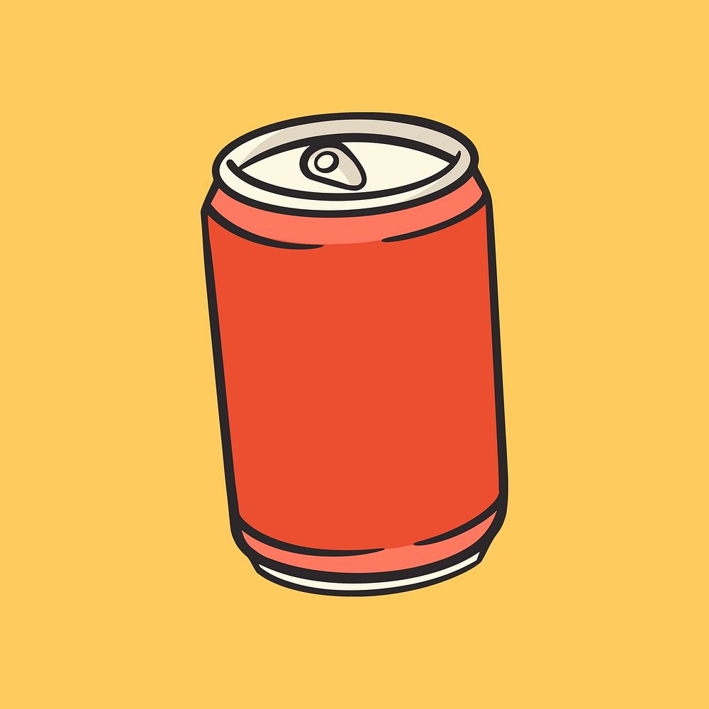Colorful soda can retro illustration