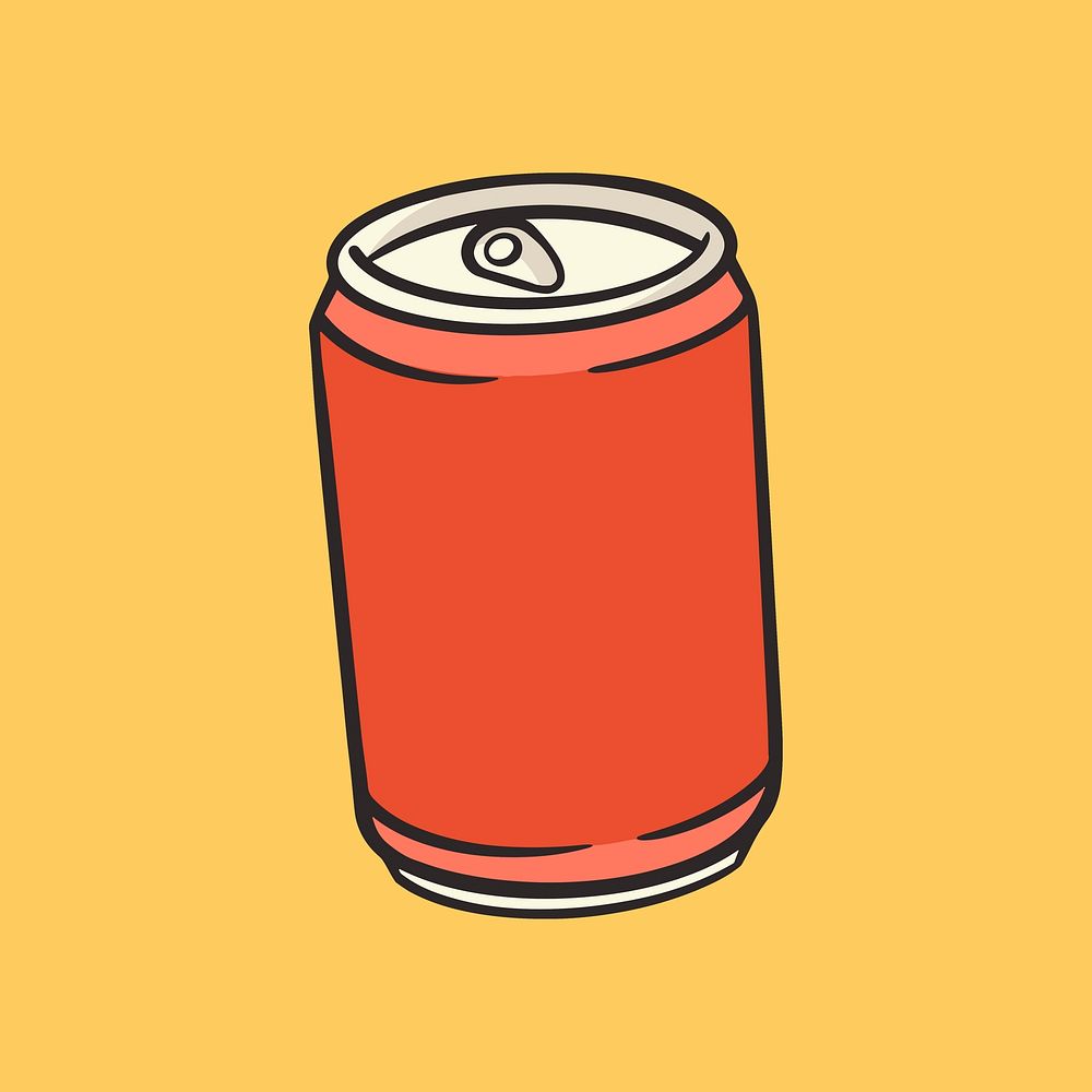 Soda can retro design element psd