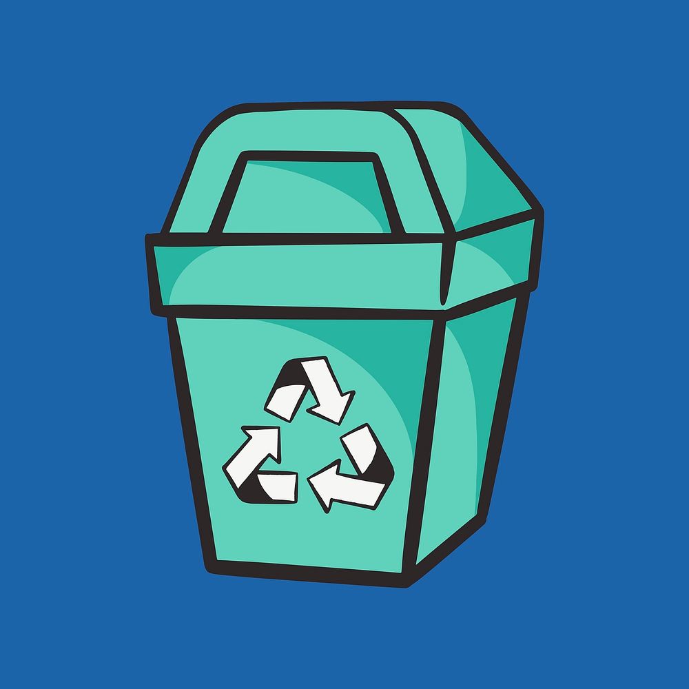 Recycling bin retro design element psd