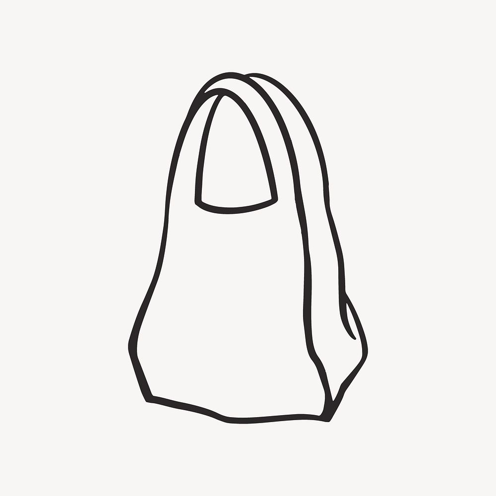 Shopping bag retro line illustration