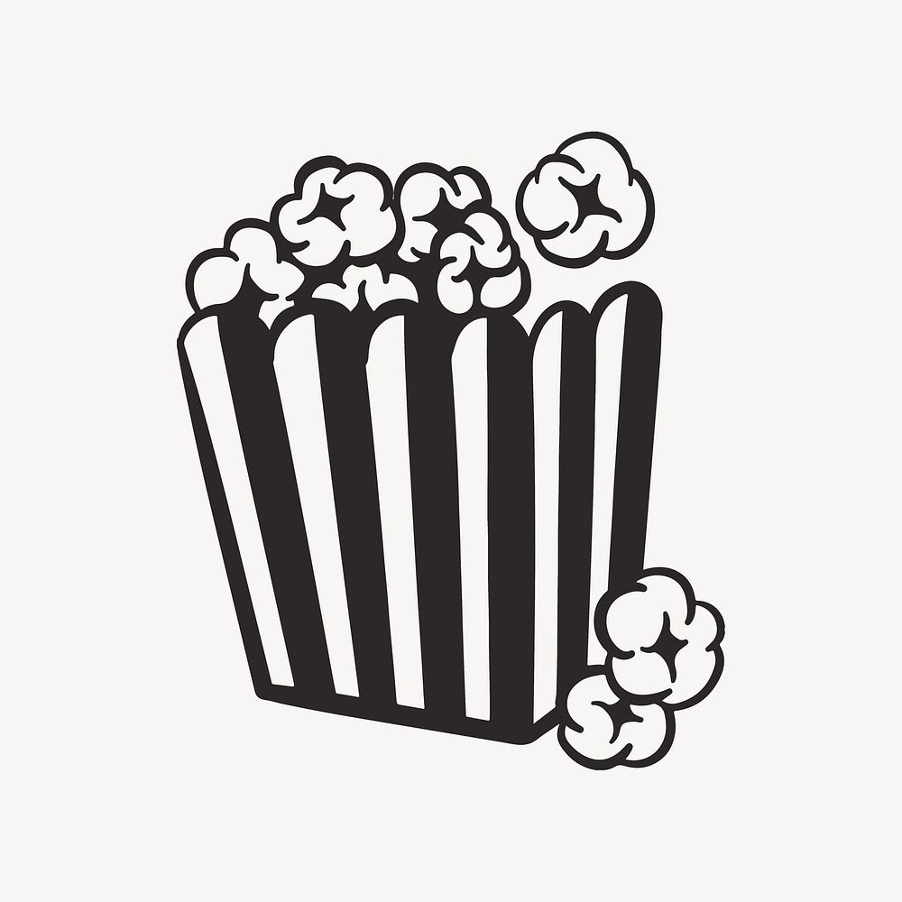 Theater popcorn retro line illustration