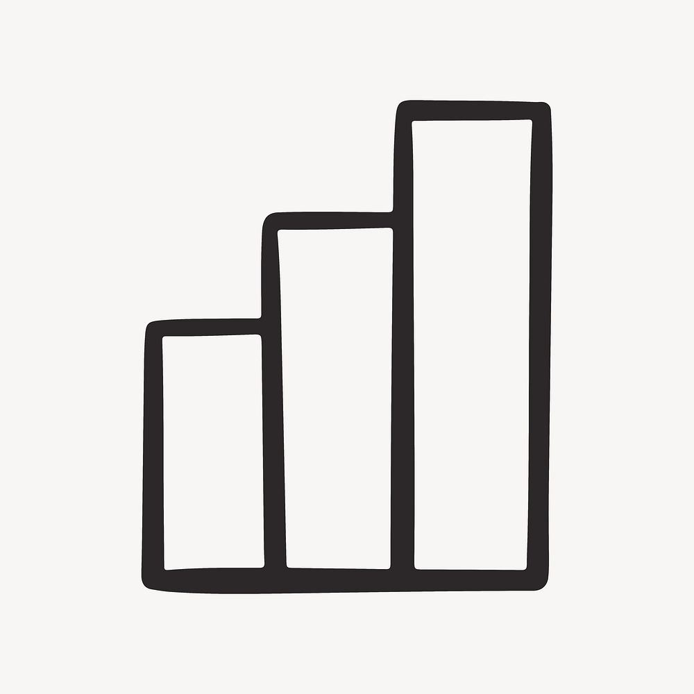 Bar chart retro line illustration