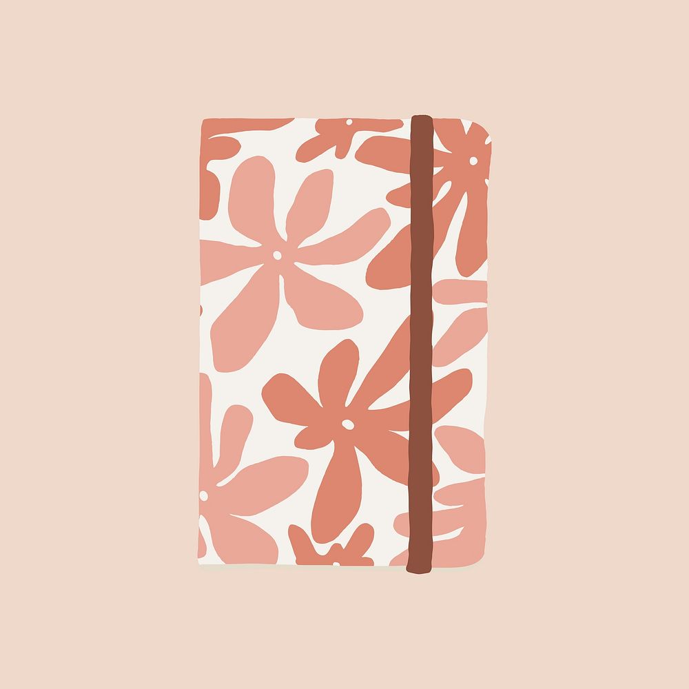 Floral journal, feminine stationery illustration vector
