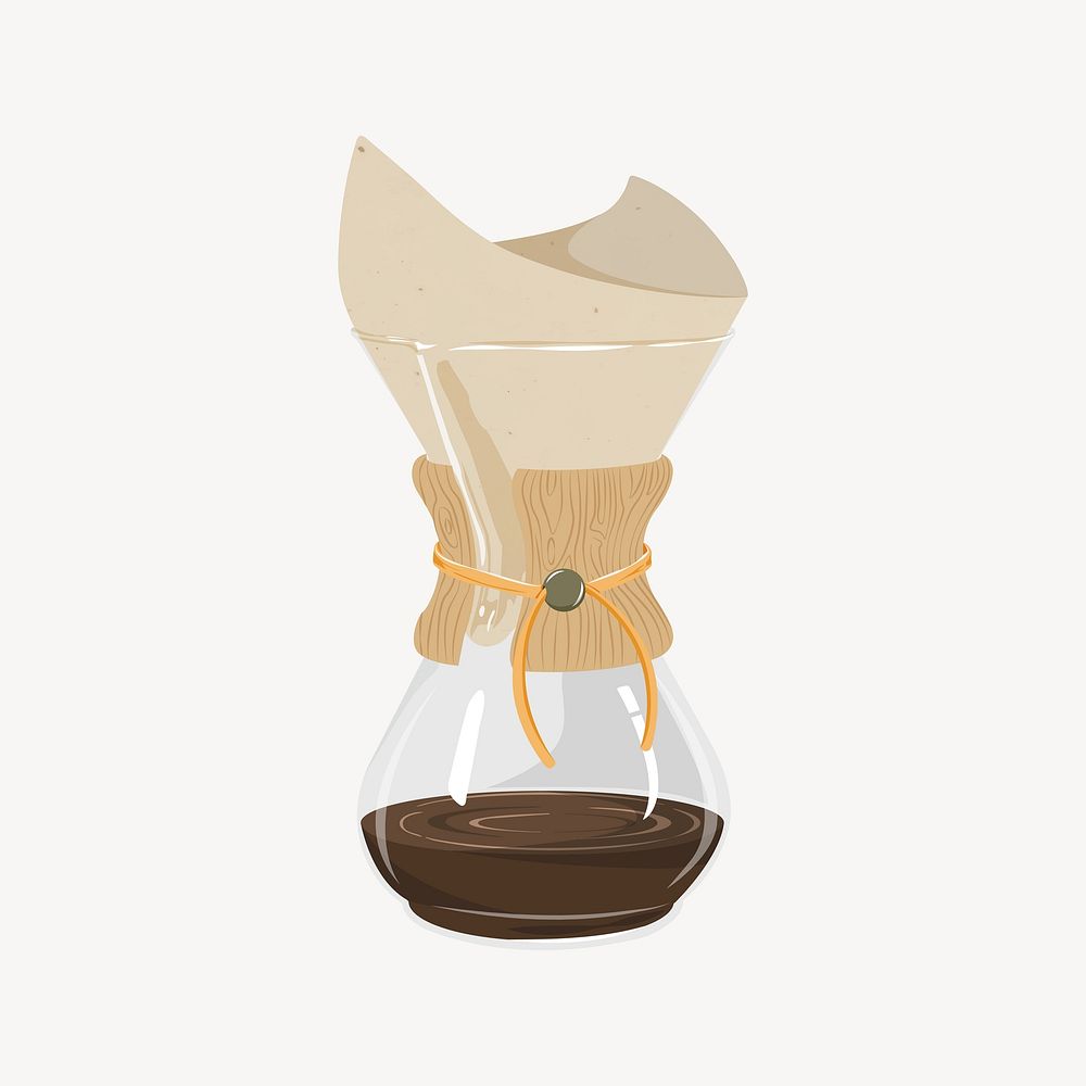 Drip coffee, beverage illustration vector