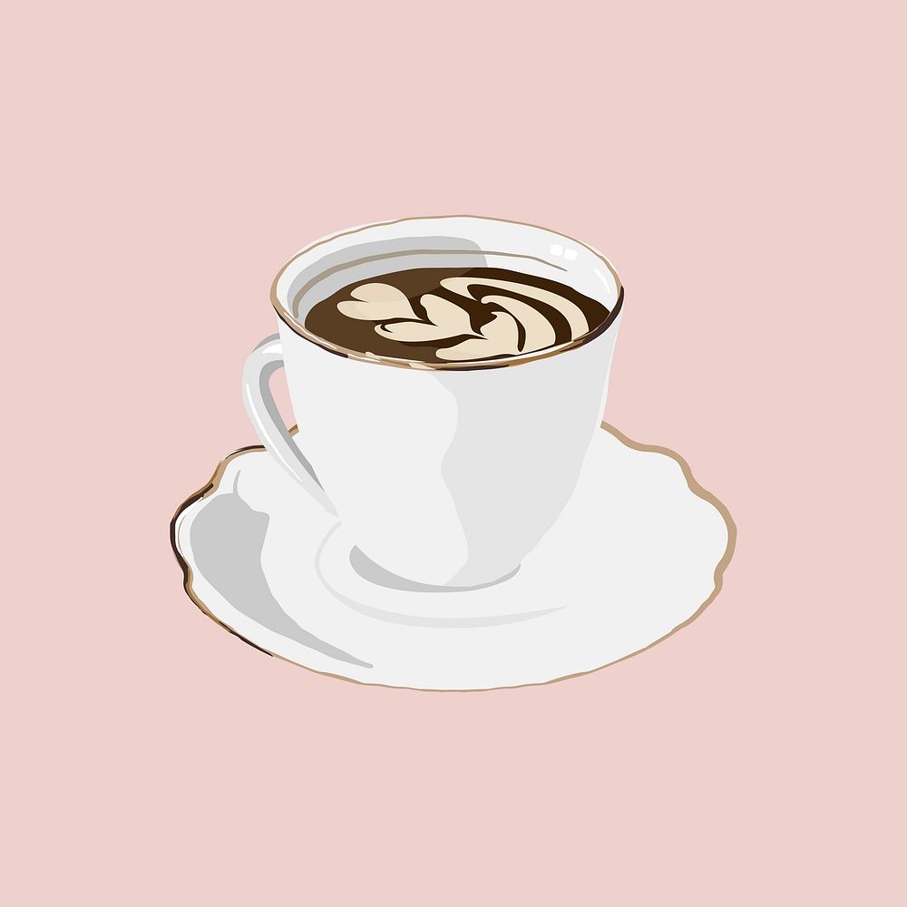 Hot coffee, morning beverage illustration vector