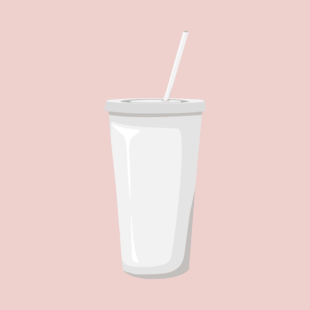 White paper cup, beverage packaging illustration