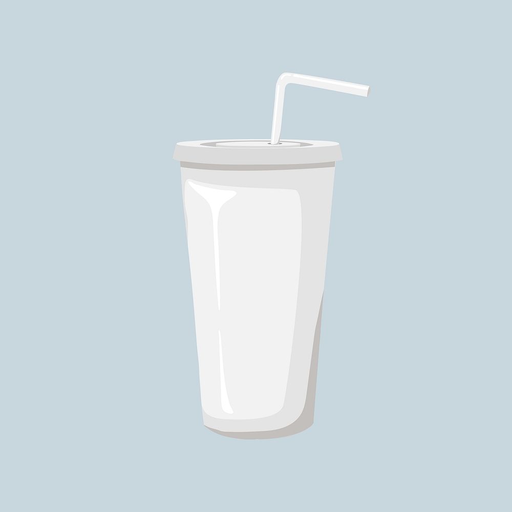 White paper cup, beverage packaging illustration