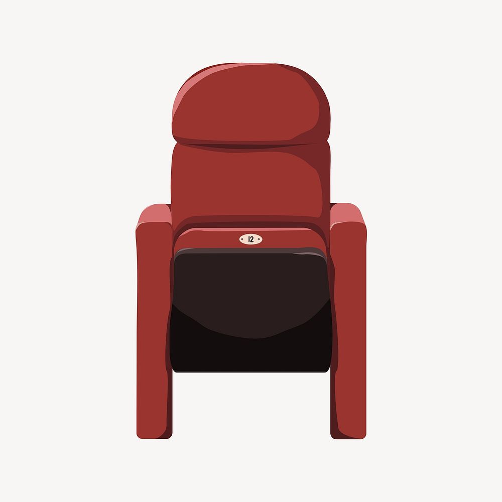 Red cinema seat, entertainment graphic