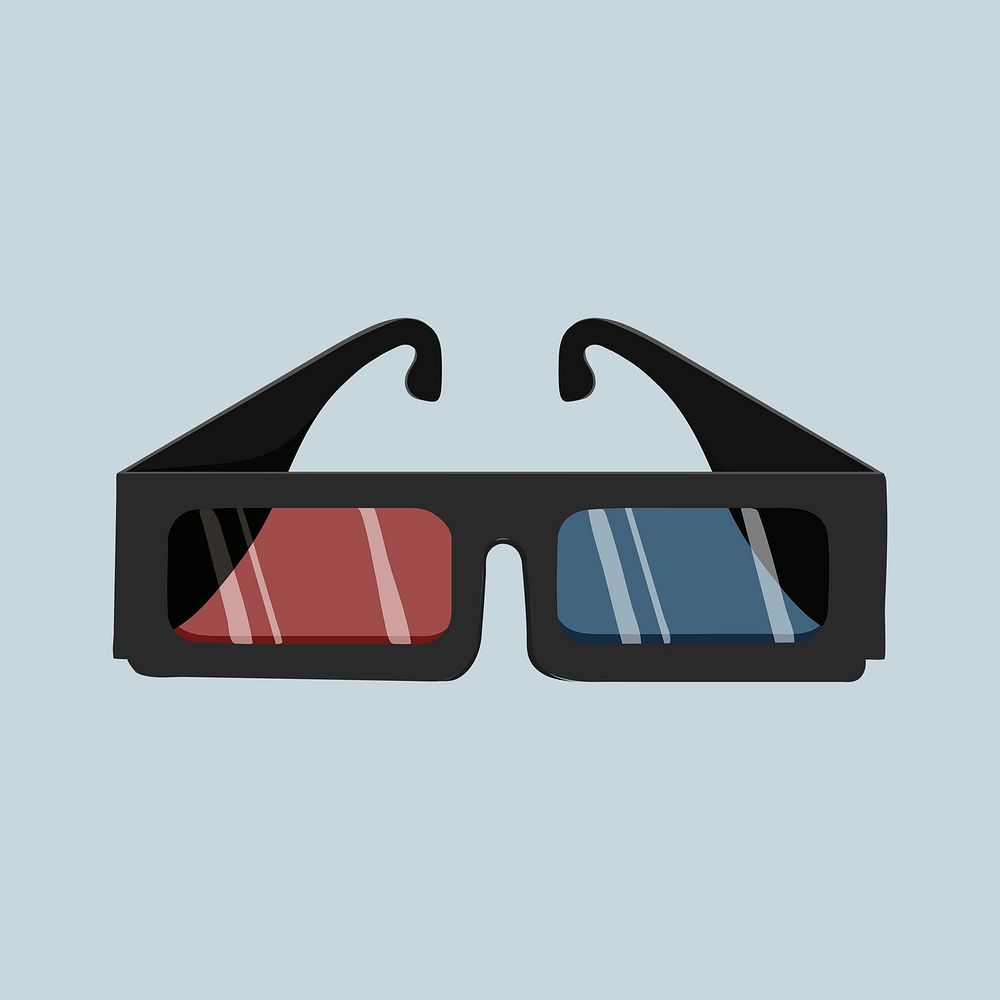 3d movie glasses, entertainment illustration psd