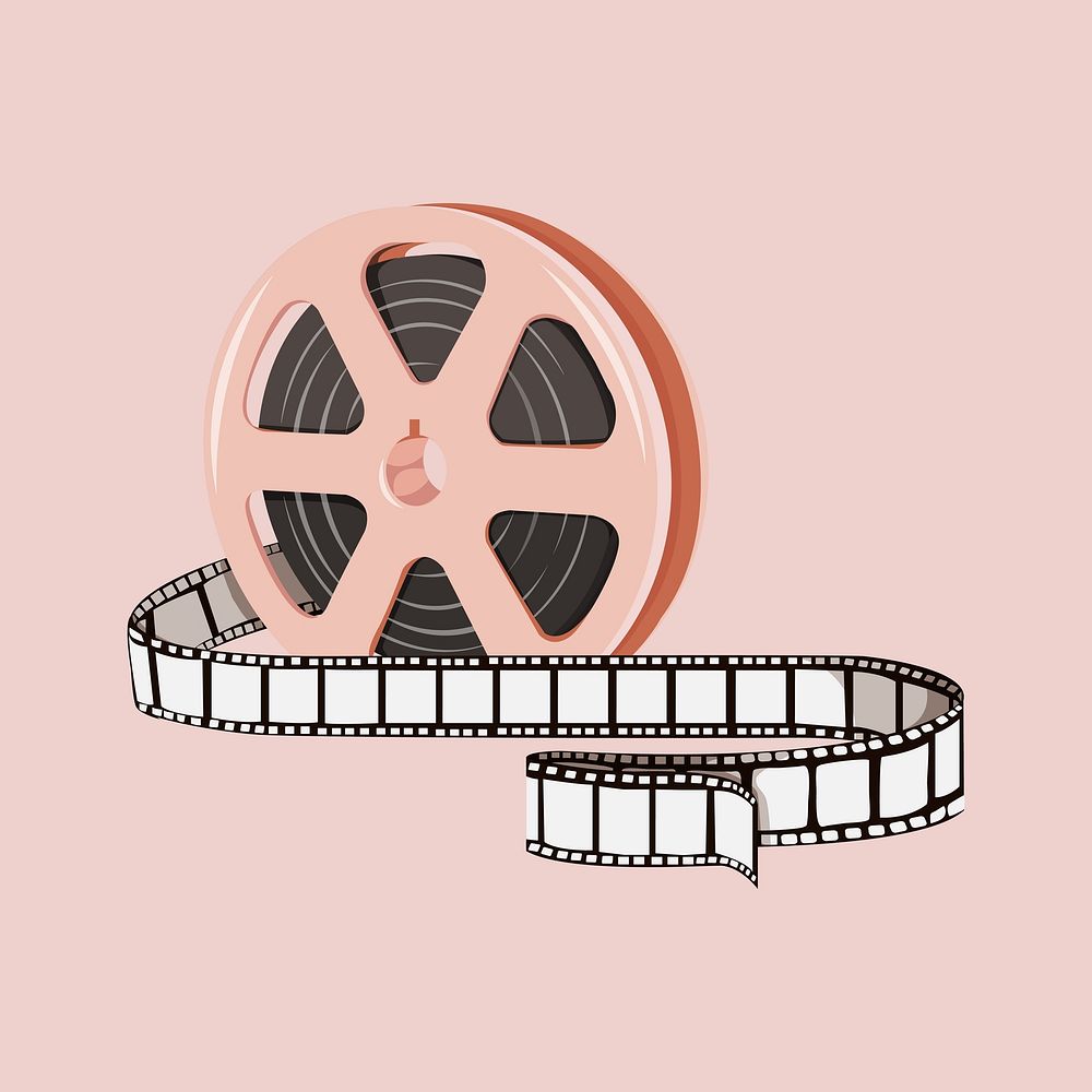 Cute film reel, entertainment illustration vector