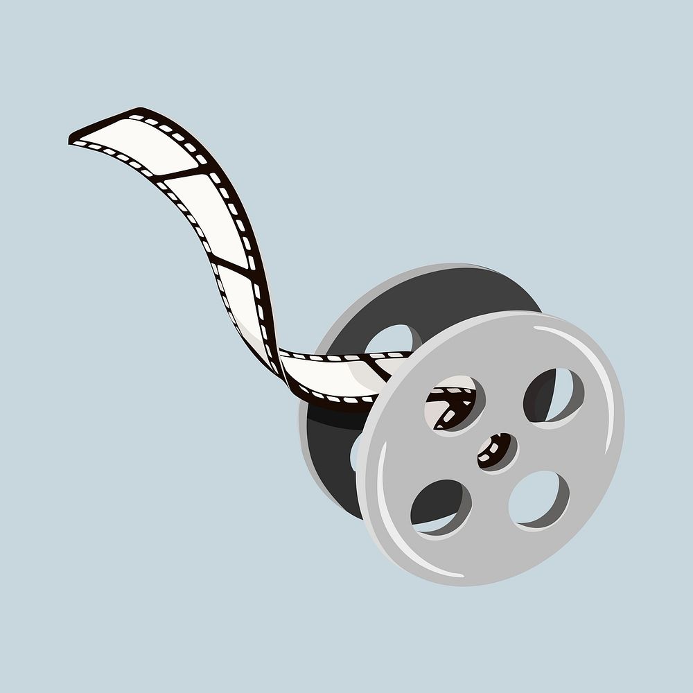 Movie film reel, entertainment illustration vector