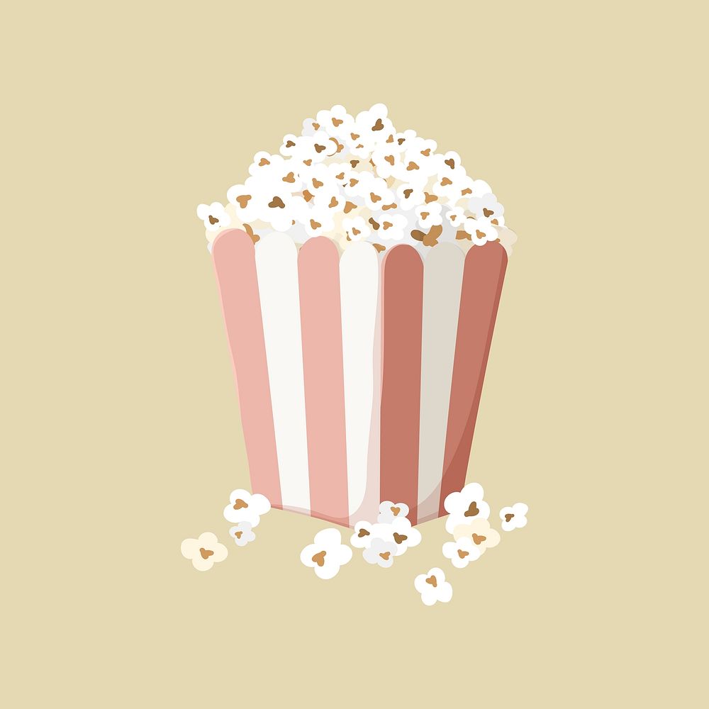Movie theater popcorn, snack illustration