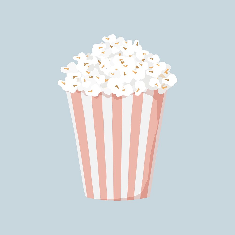 Movie theater popcorn, snack illustration vector