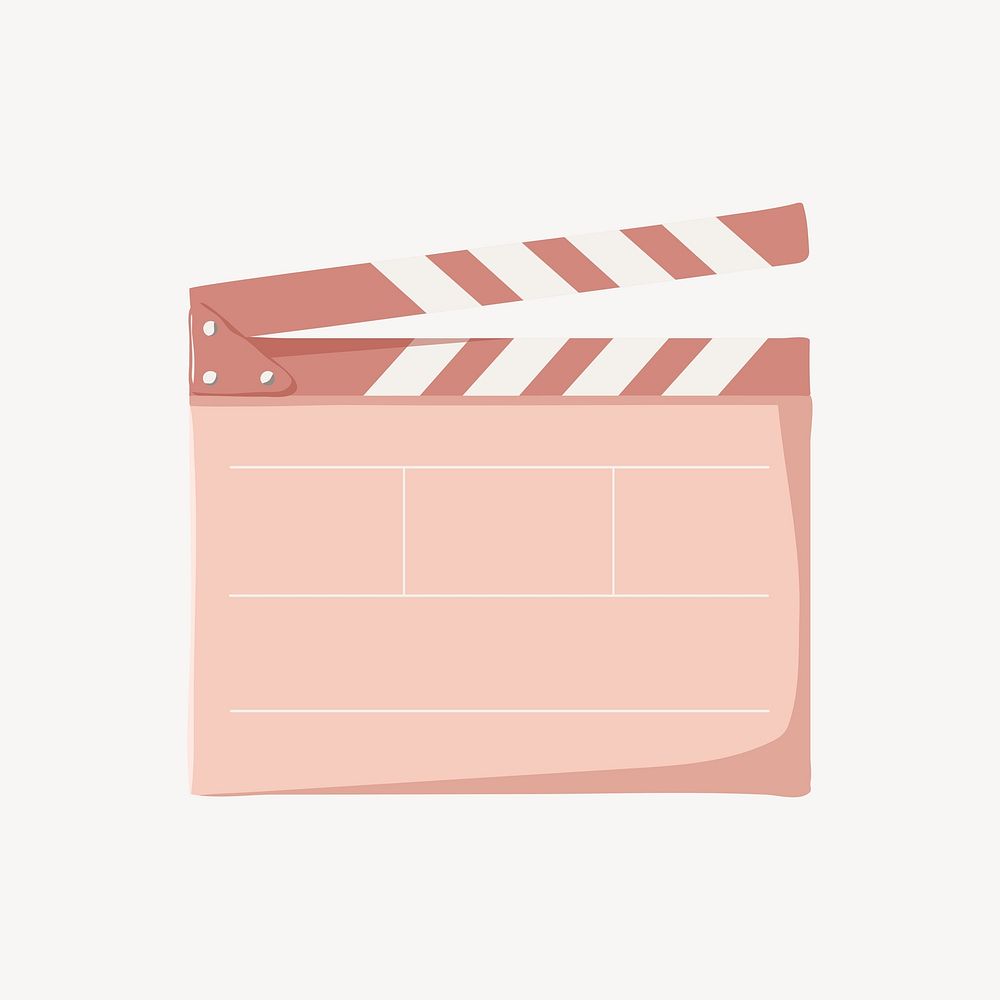 Pink clapperboard, aesthetic object illustration vector