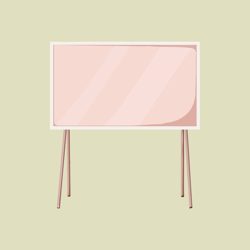 Pink television, technology illustration vector