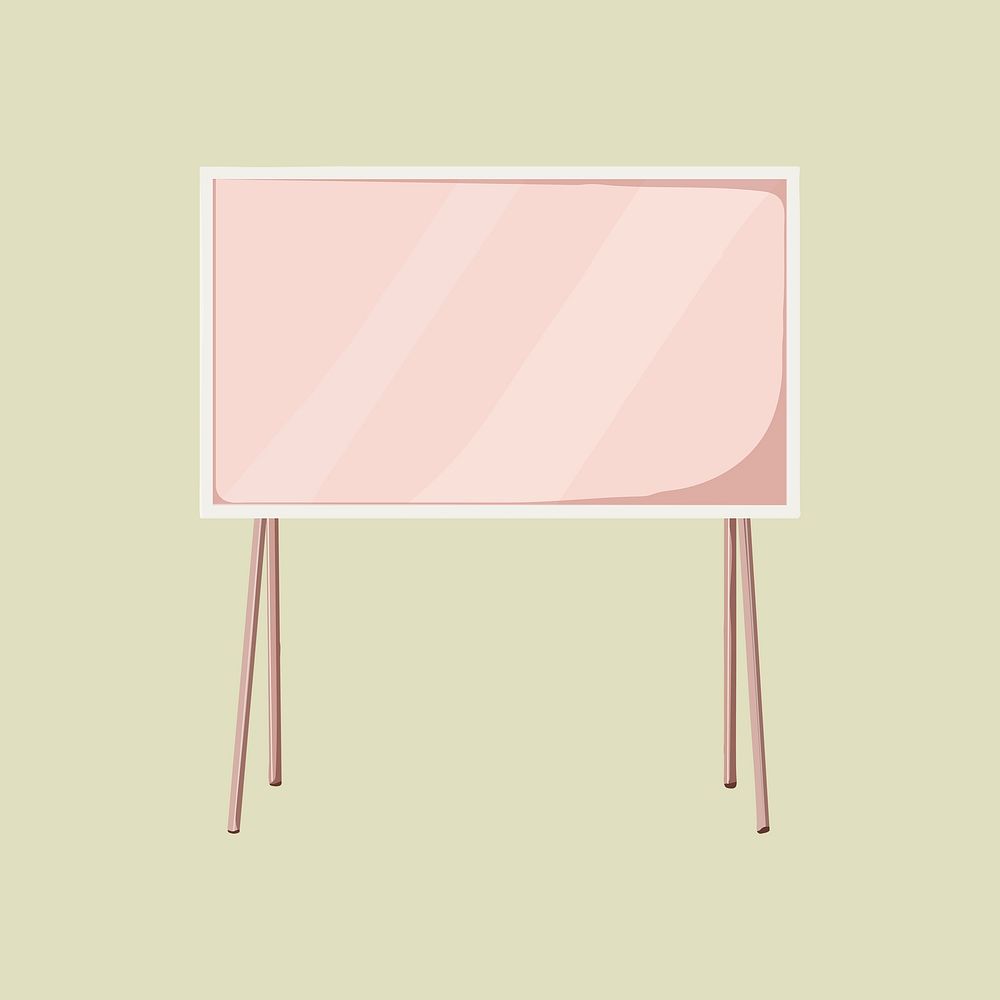 Pink television, technology illustration psd