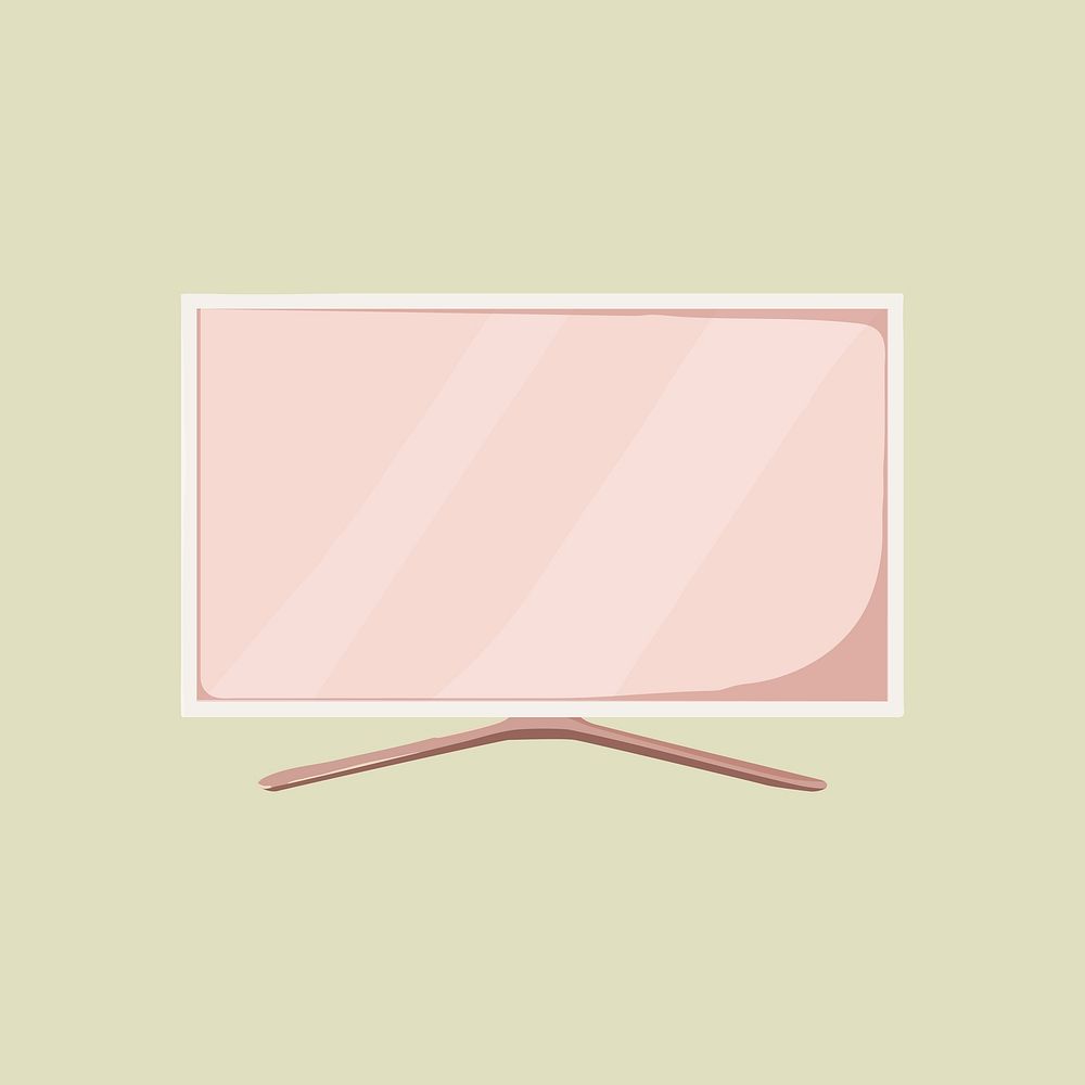 Pink tv screen, technology illustration vector
