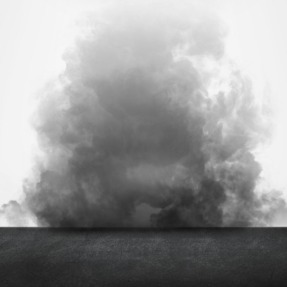 Gray smoke, white background