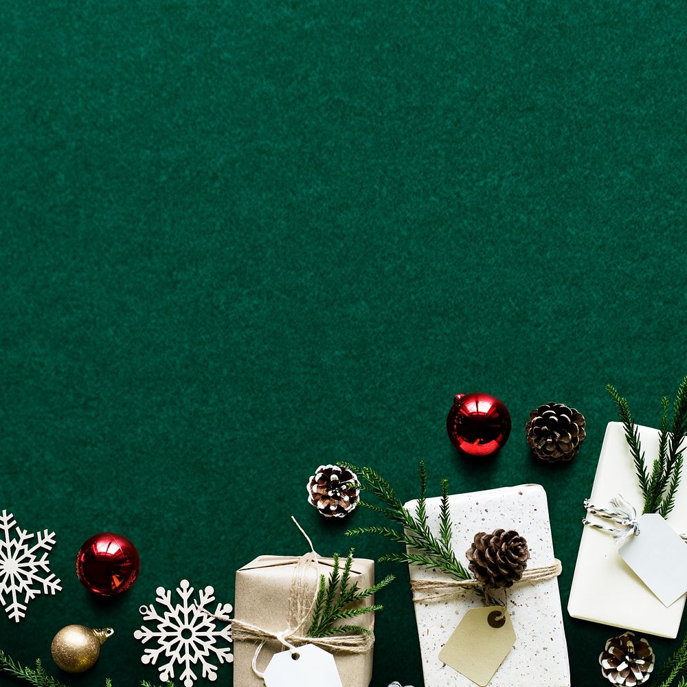 Green Christmas border background