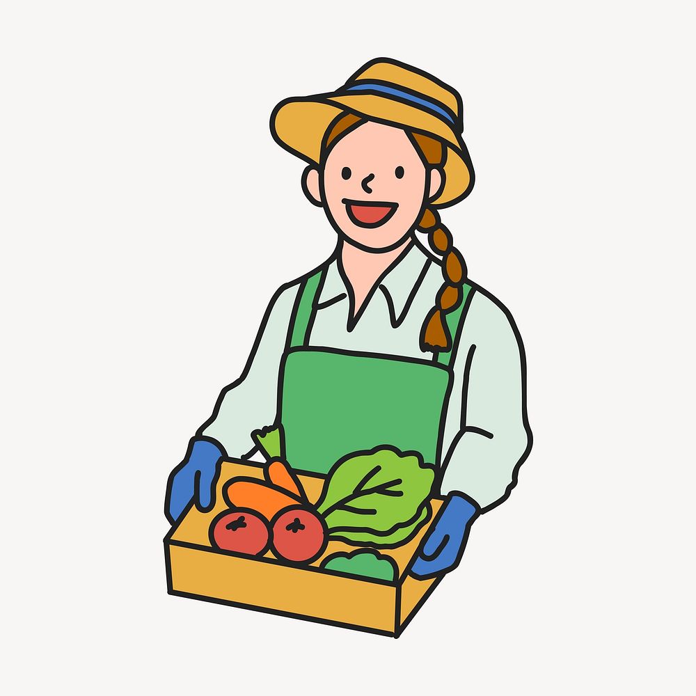 Woman smart farmer selling organic vegetable farmer market vector