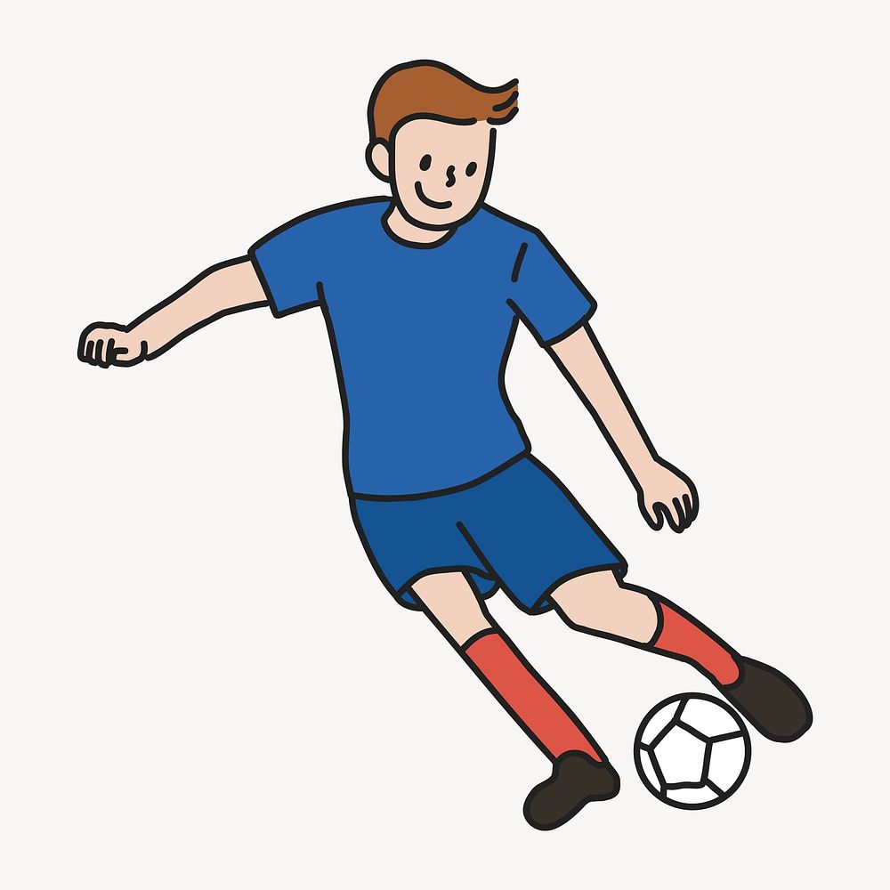 Man playing football collage element vector