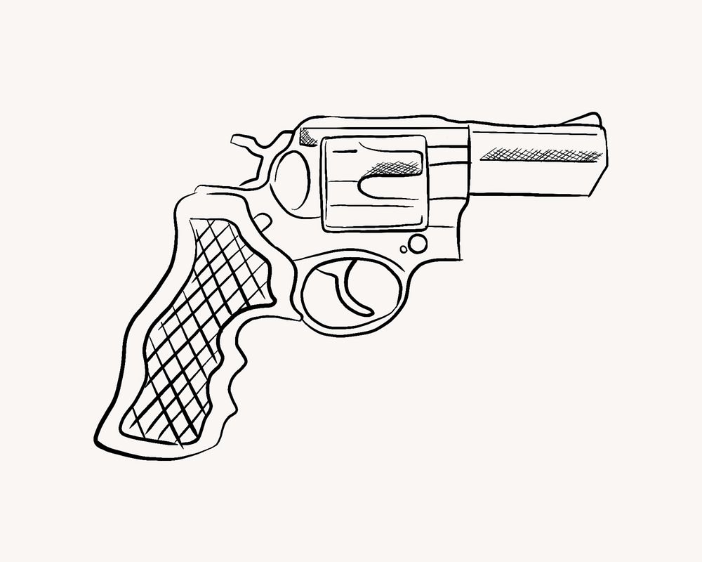 Gun line art illustration