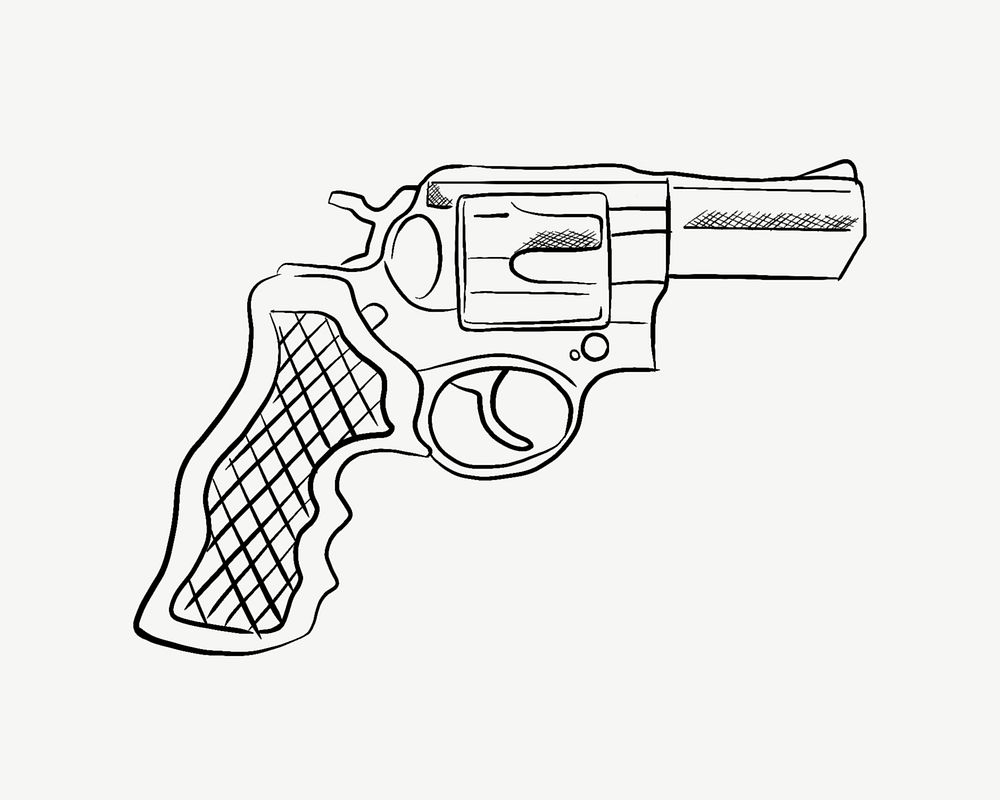 Gun line art psd
