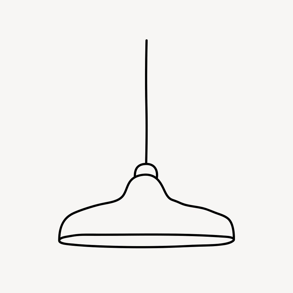 Ceiling lamp, furniture line art illustration vector