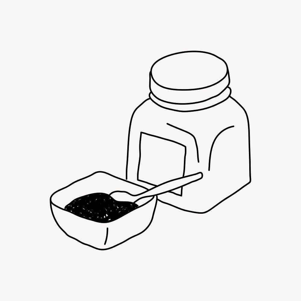 Jam jar, food line art illustration vector