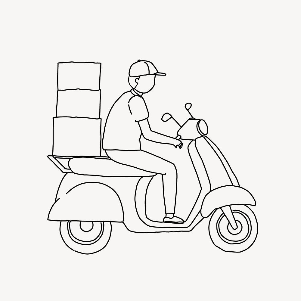Delivery line art illustration