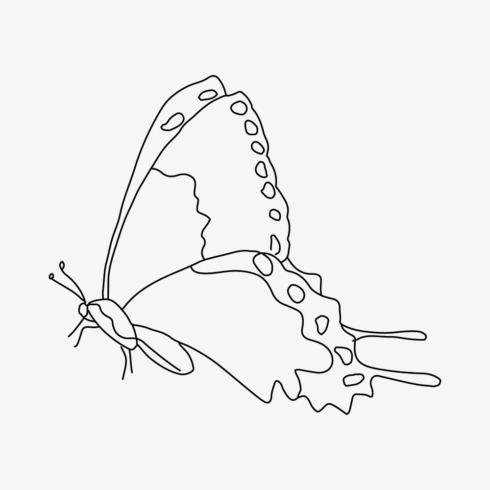 Butterfly line art vector