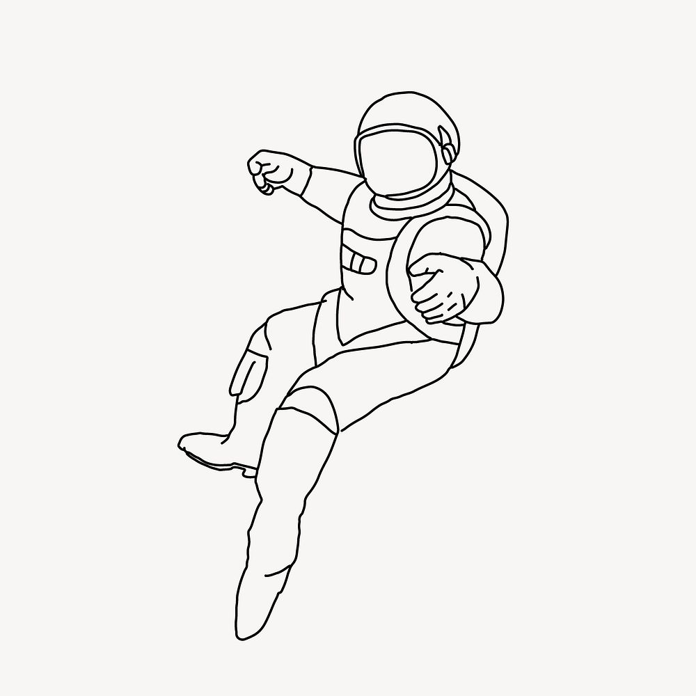 Astronaut line art illustration