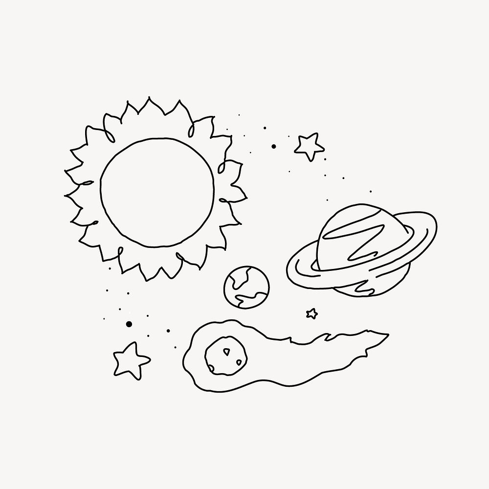 Astronomy line art illustration