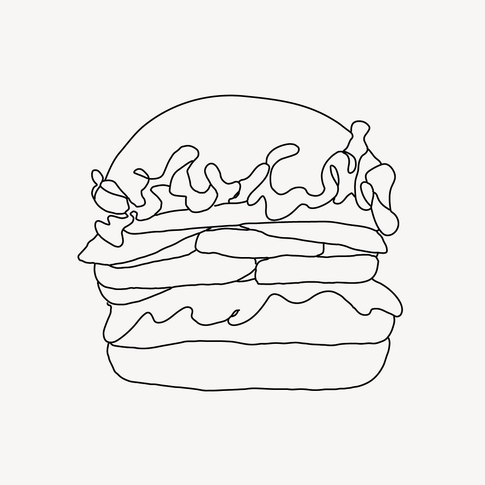 Hamburger line art illustration