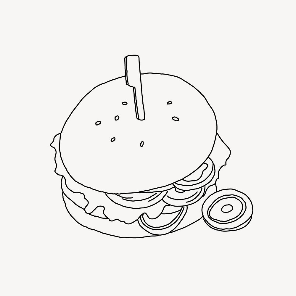 Hamburger line art vector