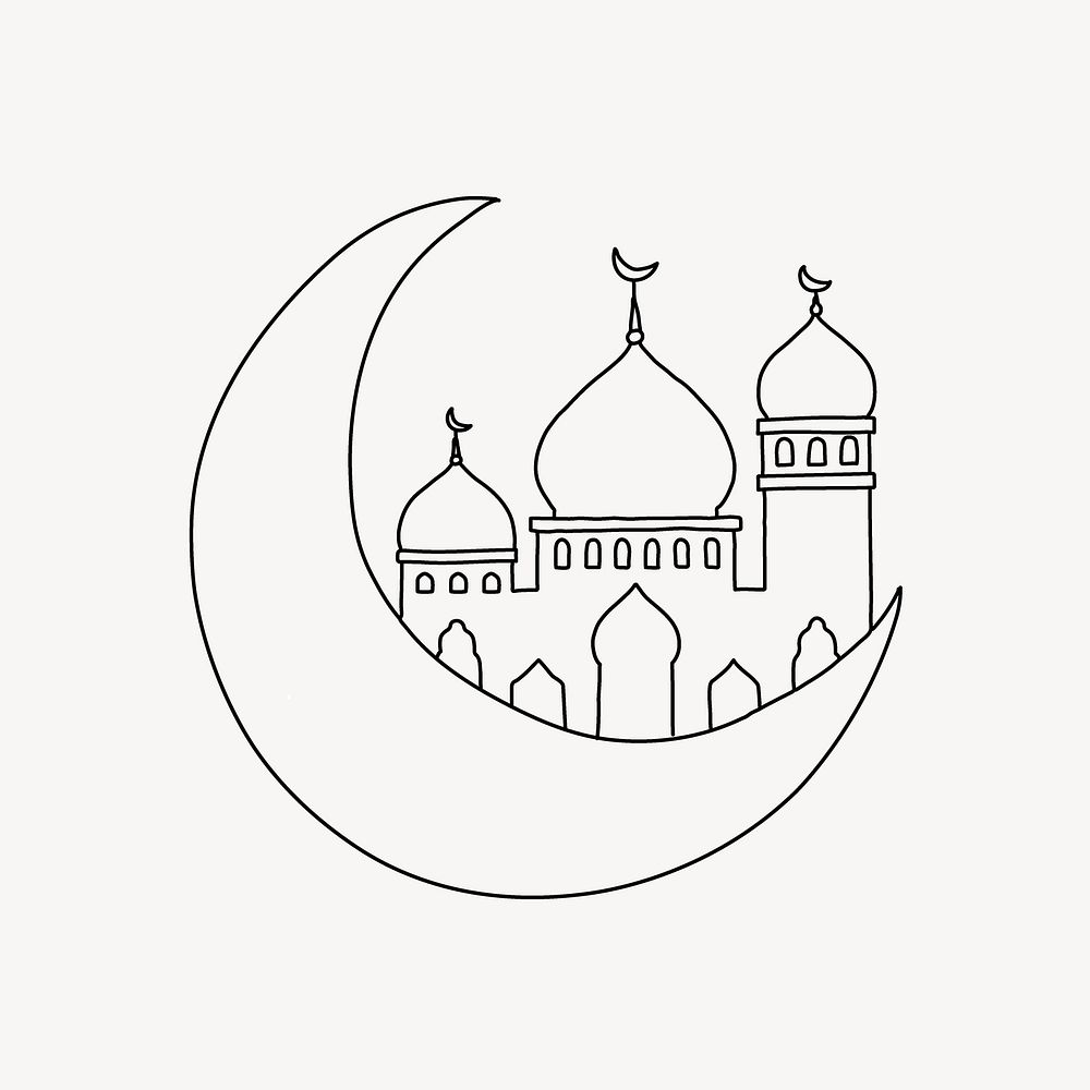 Ramadan line art vector