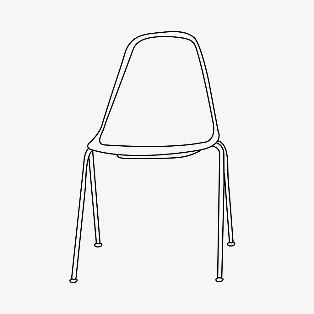 Chair furniture line art illustration vector