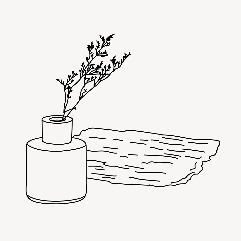 Scented aroma flower line art illustration vector