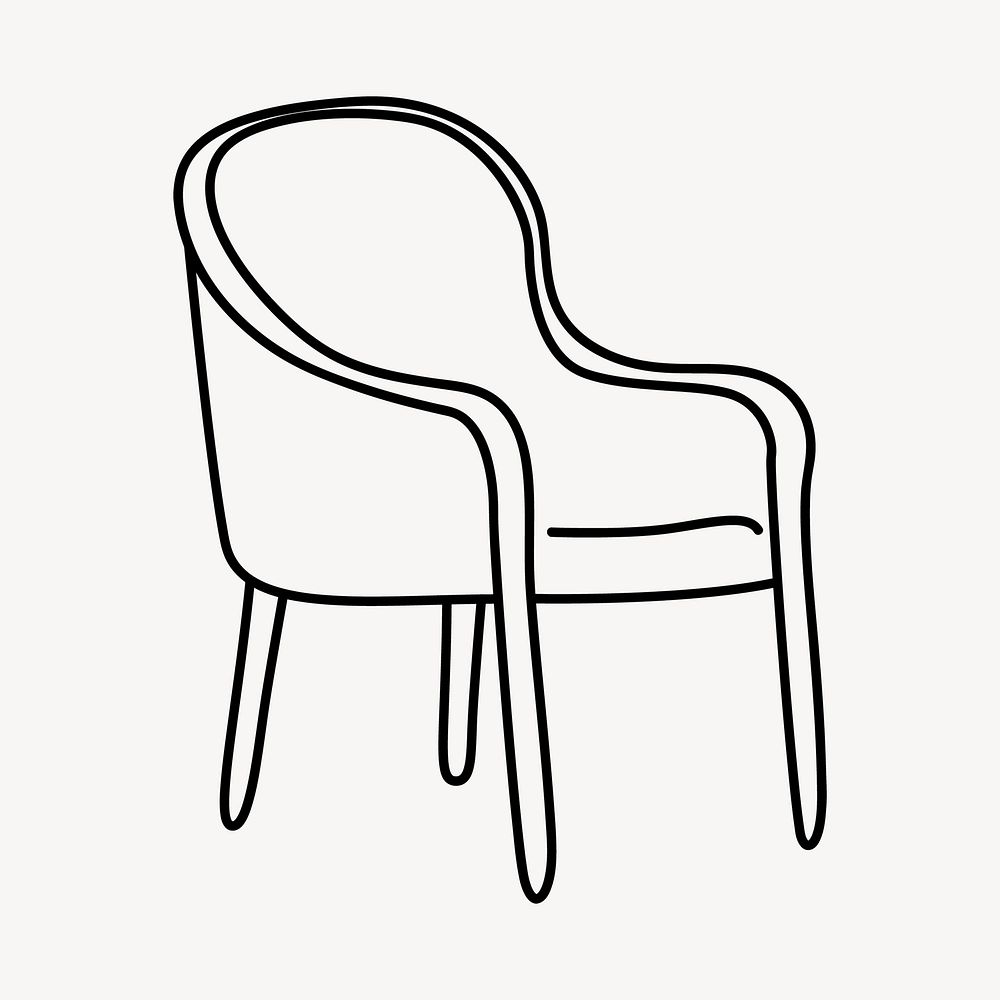 Armchair furniture line art illustration vector