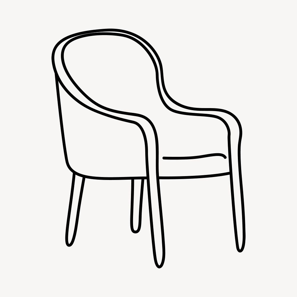 Armchair furniture line art illustration
