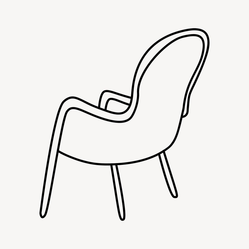 Armchair furniture line art illustration vector