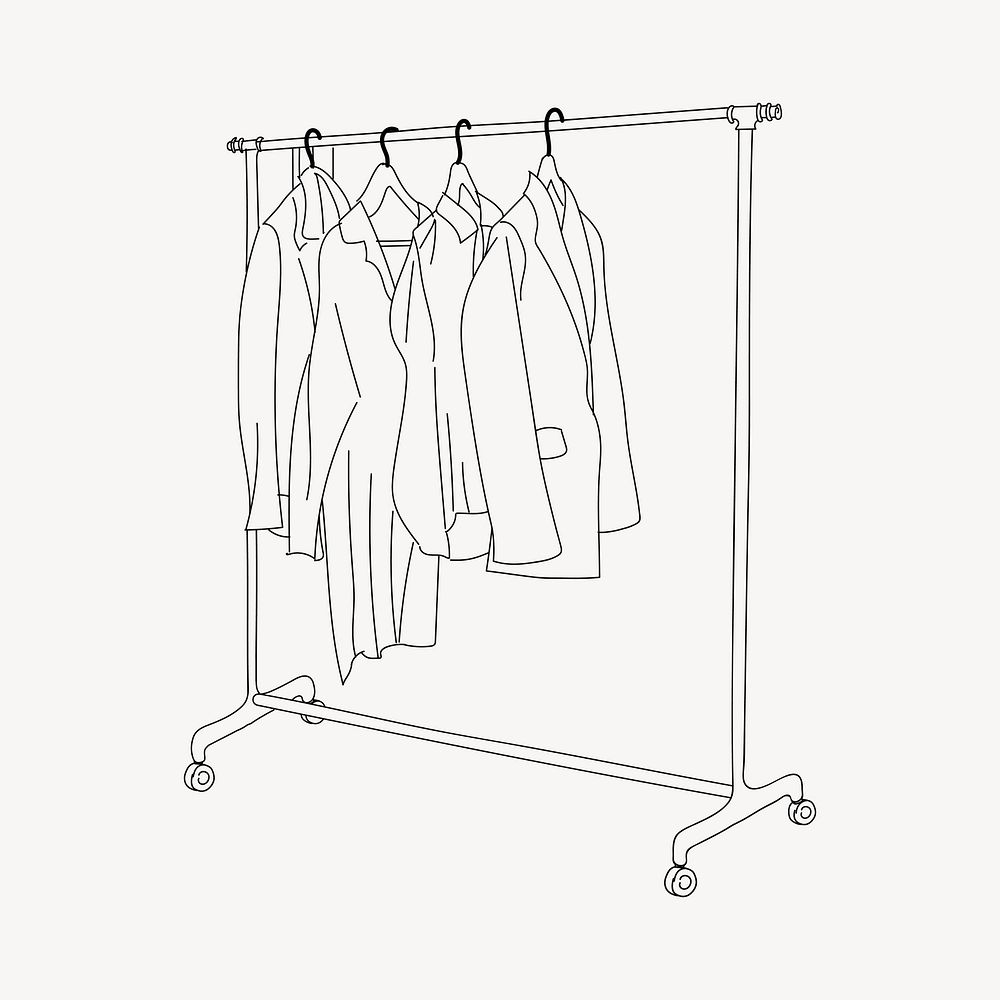 Clothing rack line art illustration | Free Photo - rawpixel