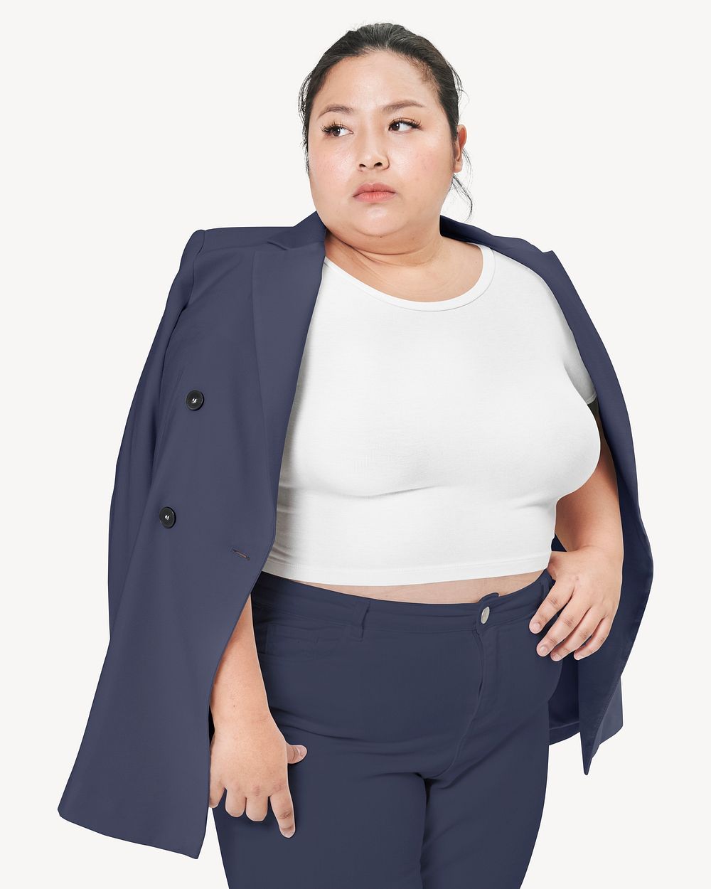 Size inclusive suit mockup, women's apparel psd