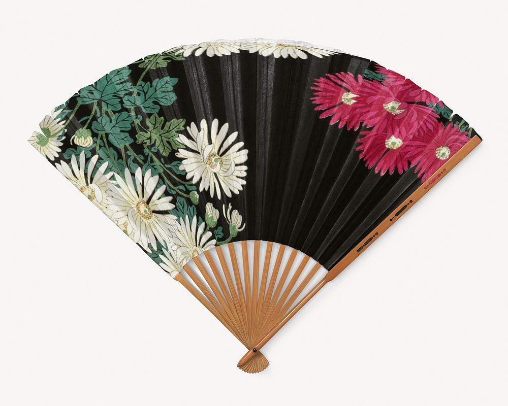 Floral hand fan, Ohara Koson's famous artwork. Remixed by rawpixel.