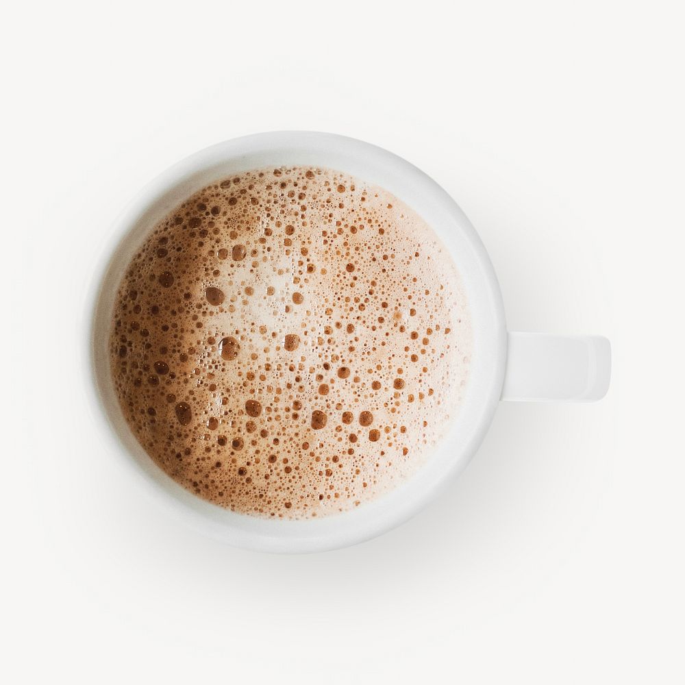 Hot chocolate on white background