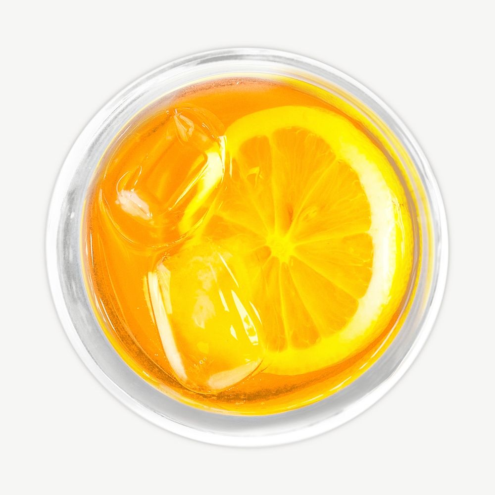 Lemon iced tea  collage element psd