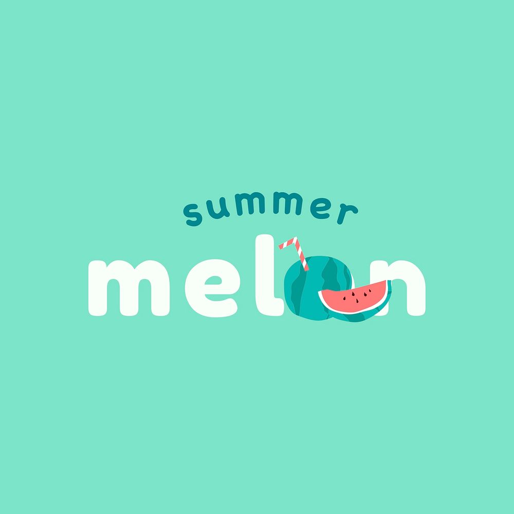 Green fruity summer melon vector