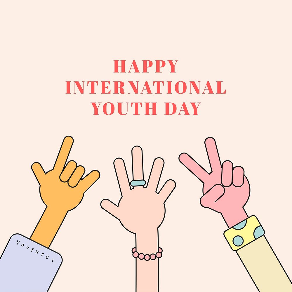 Happy International Youth Day background vector