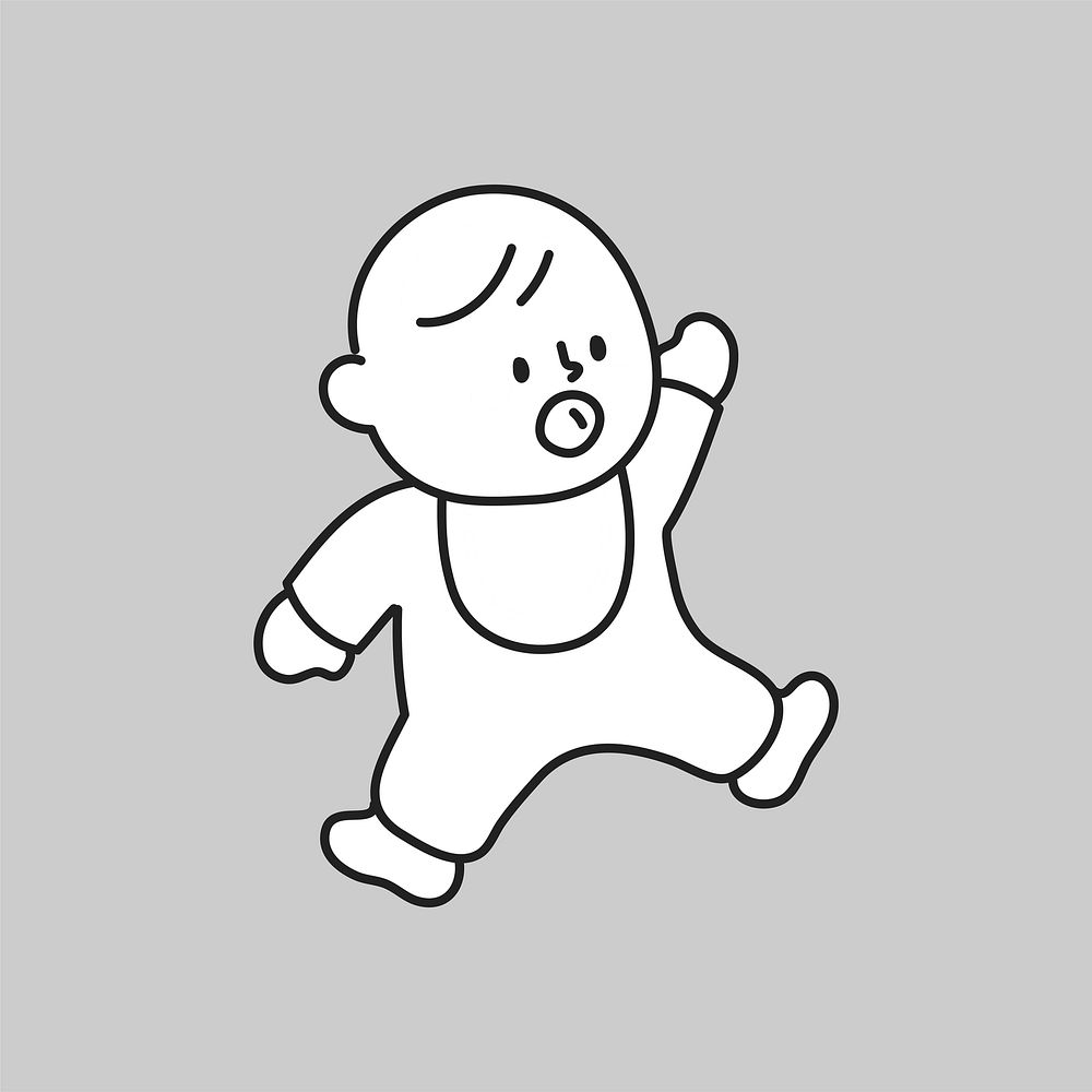 Baby boy flat line vector