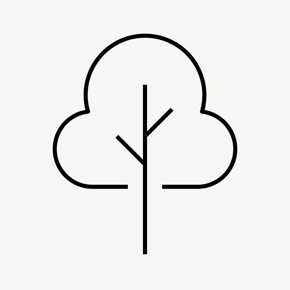 Tree environment icon, line art design vector